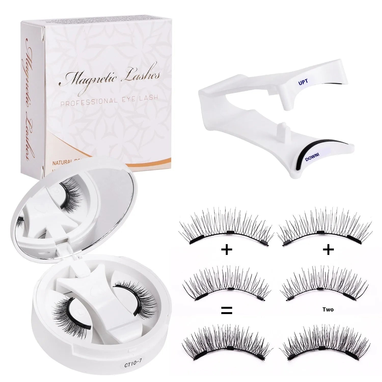 Portable magnetic false eyelashes with integrated soap holder in chemical fibre construction