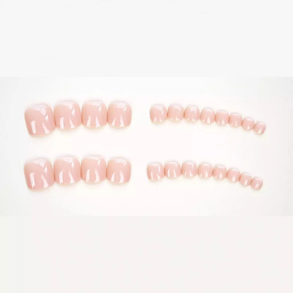 Skin colour plastic toe nail stickers with adhesive glue in an ins style fashion personality design.