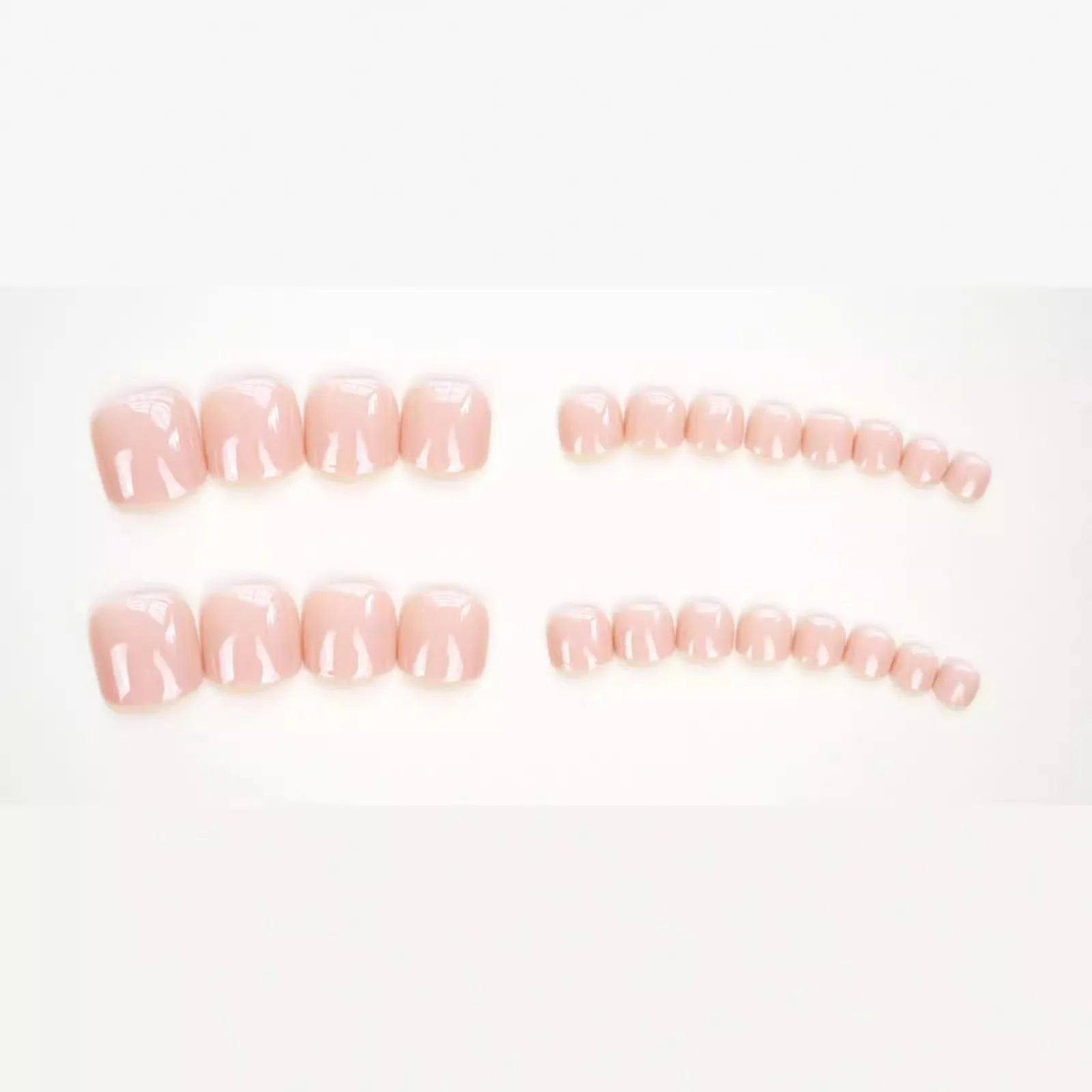 Skin colour plastic toe nail stickers with adhesive glue in an ins style fashion personality design.