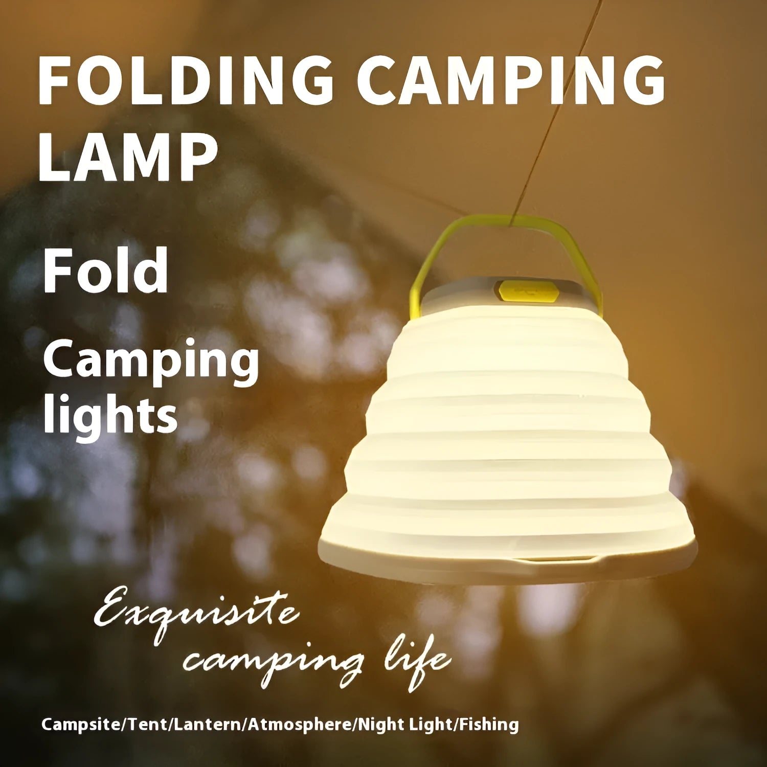 White camping lamp with large capacity lighting and single control button