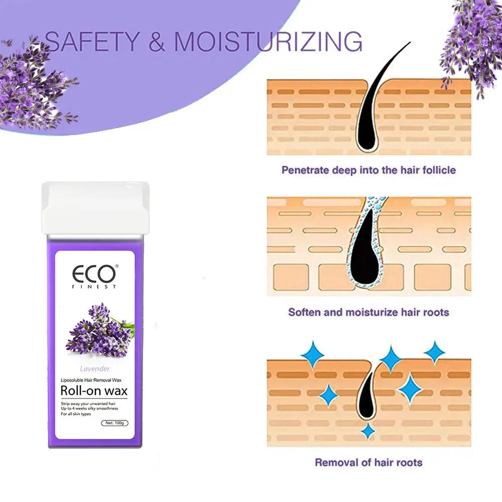 Lavender-scented universal hair removal wax pot for full body treatment on any skin type