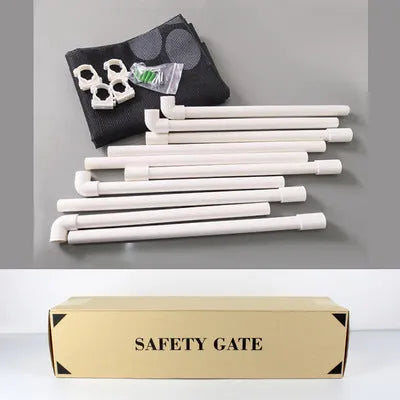 Portable black dog gate fence 80cm high 100cm wide assembled for household pet safety