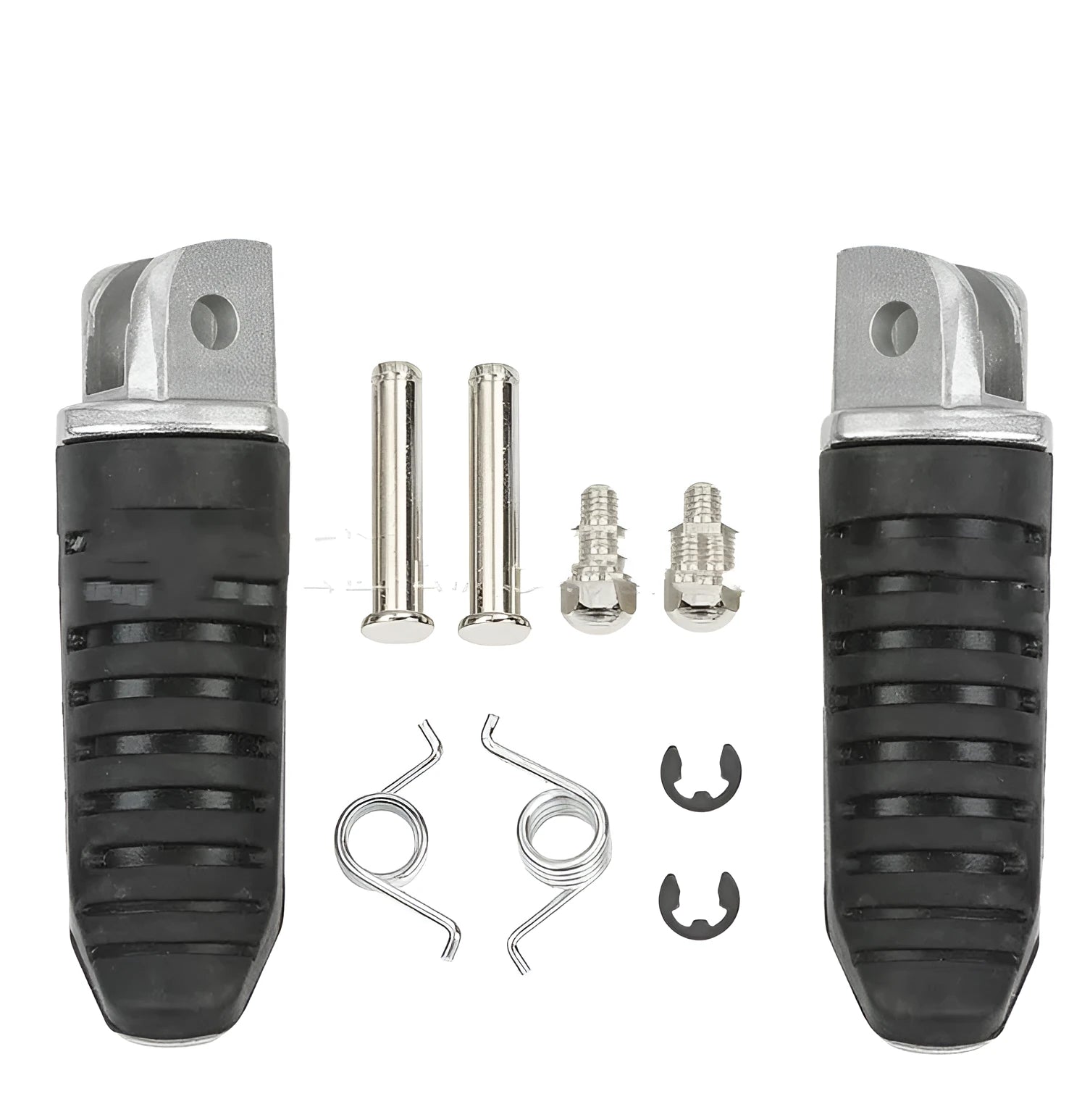 Black aluminium alloy motorcycle footpegs set for Suzuki GSX1300R Hayabusa and V-Strom models
