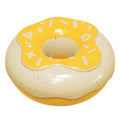 Soft pink, yellow and chocolate TPR donut-shaped dog chew toy for molar teeth cleaning