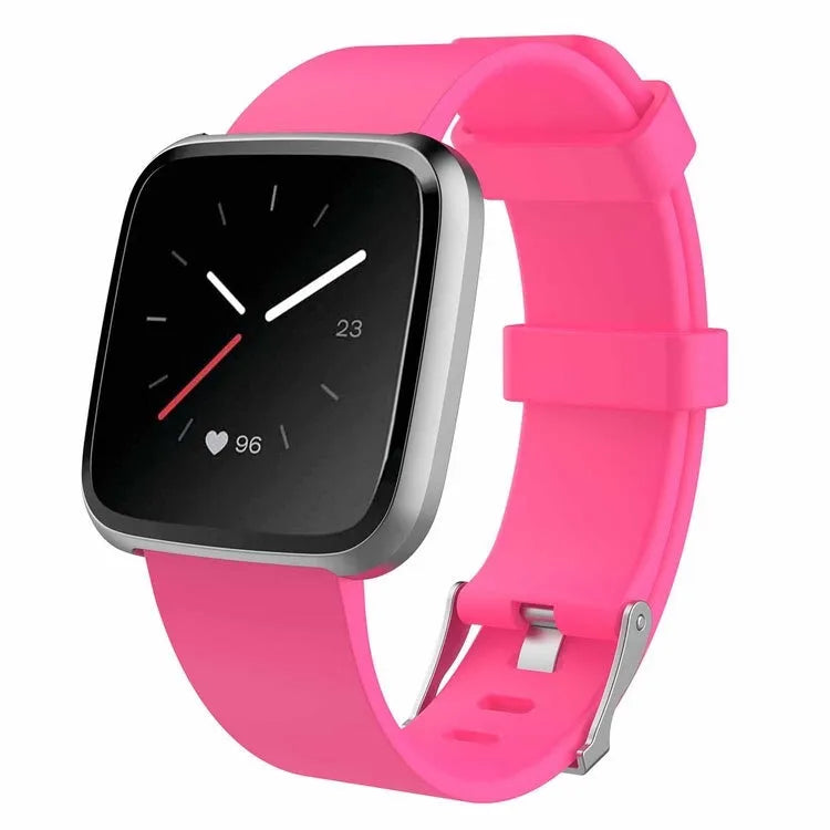 Fitbit Versa Lite replacement wrist strap in large size, showing TPE material and multiple colour options.