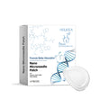 Pack of four white nano microneedle skincare patches on a blue background.