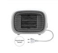 Mini ceramic heater with compact dimensions and green, white, or yellow colour options