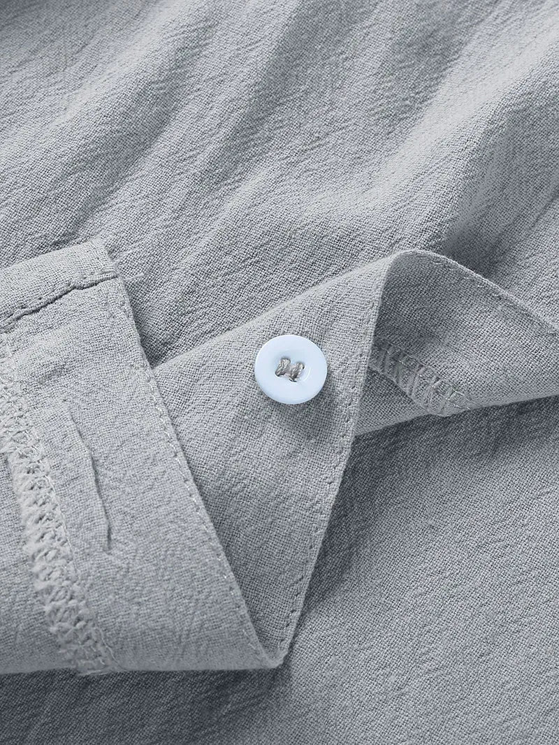 Men's short sleeve button down shirt in linenCotton, solid colour, loose fit, available in multiple colours