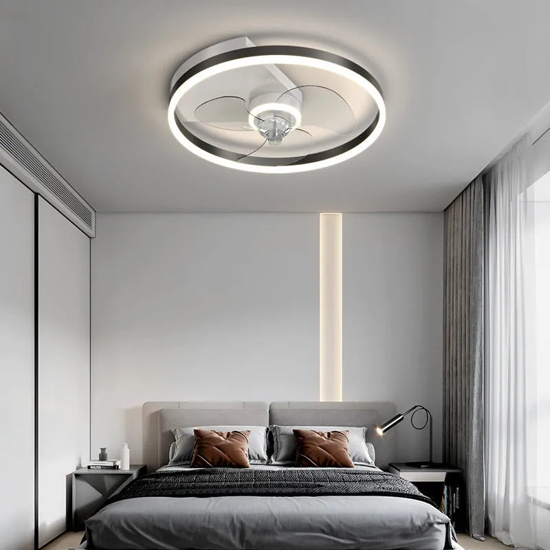 Modern simple Nordic design white LED ceiling lamp for a child's bedroom.