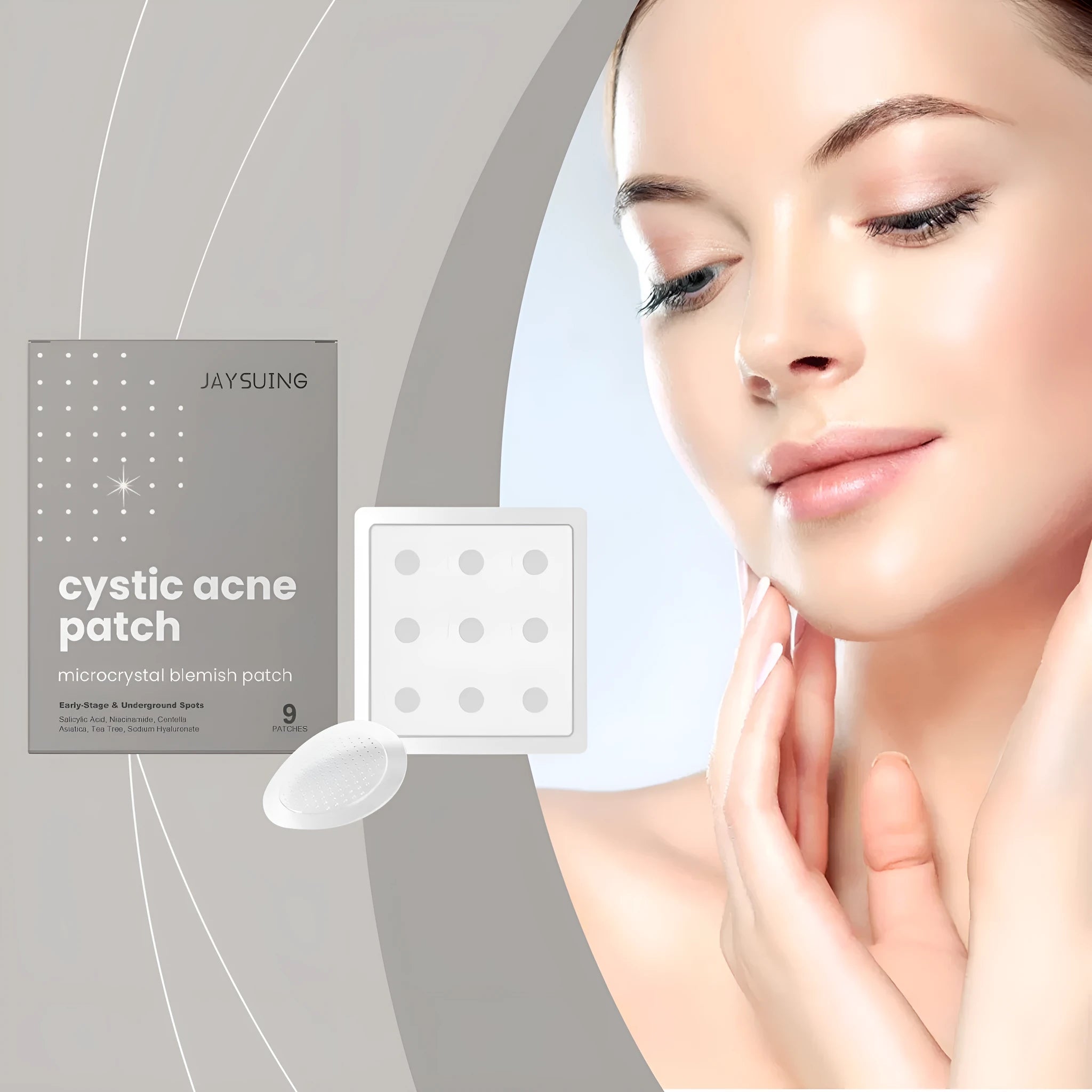 9 clear acne repair microneedle patches with tea tree oil and Centella asiatica ingredients