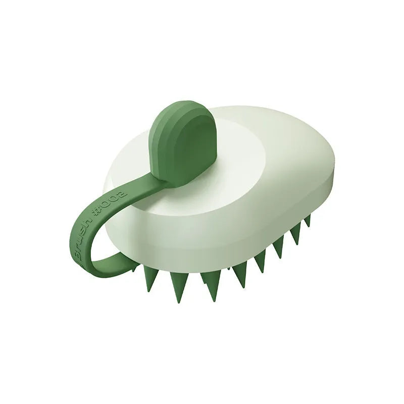 Silicone pet grooming brush with massage head for hair removal and bathing