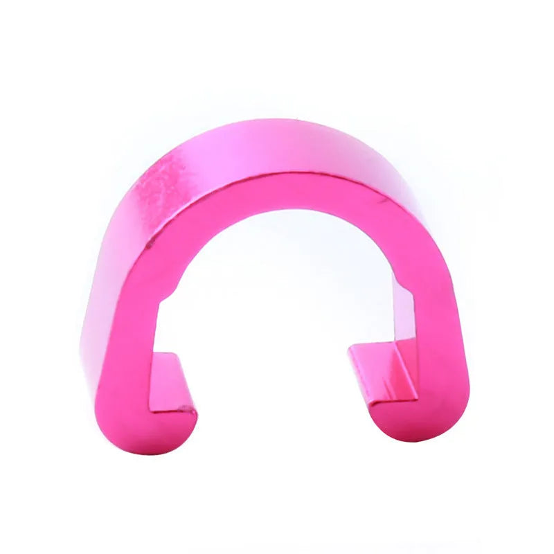 Aluminium alloy C-shaped buckle in assorted colours, dimensions 10.2mm by 13mm.