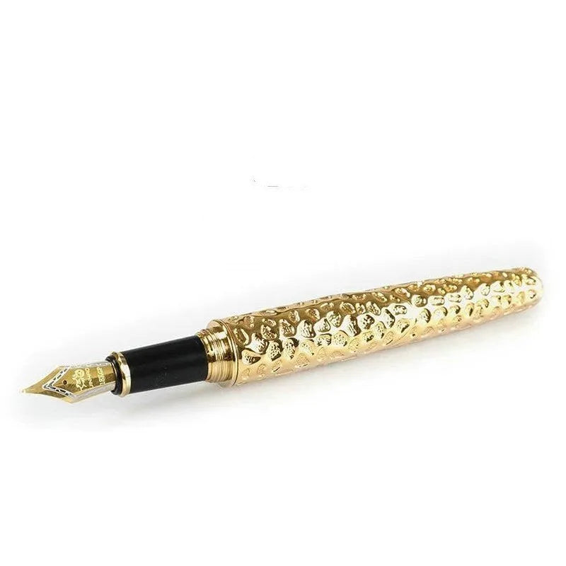 Metal embossed business pen in ancient silver or gold colour options.