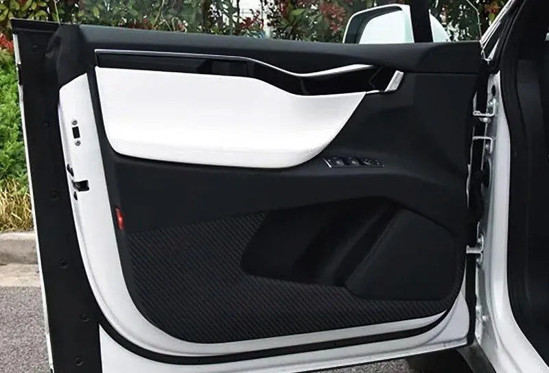 Carbon fibre protective film kit for Tesla Model S door interior control panels