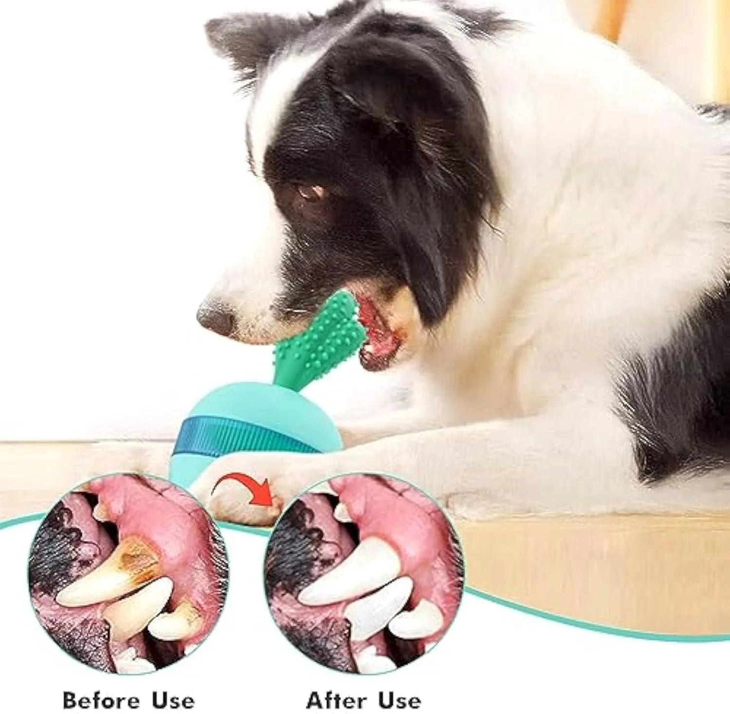 Blue interactive rubber dog treat dispensing ball toy for medium large breeds
