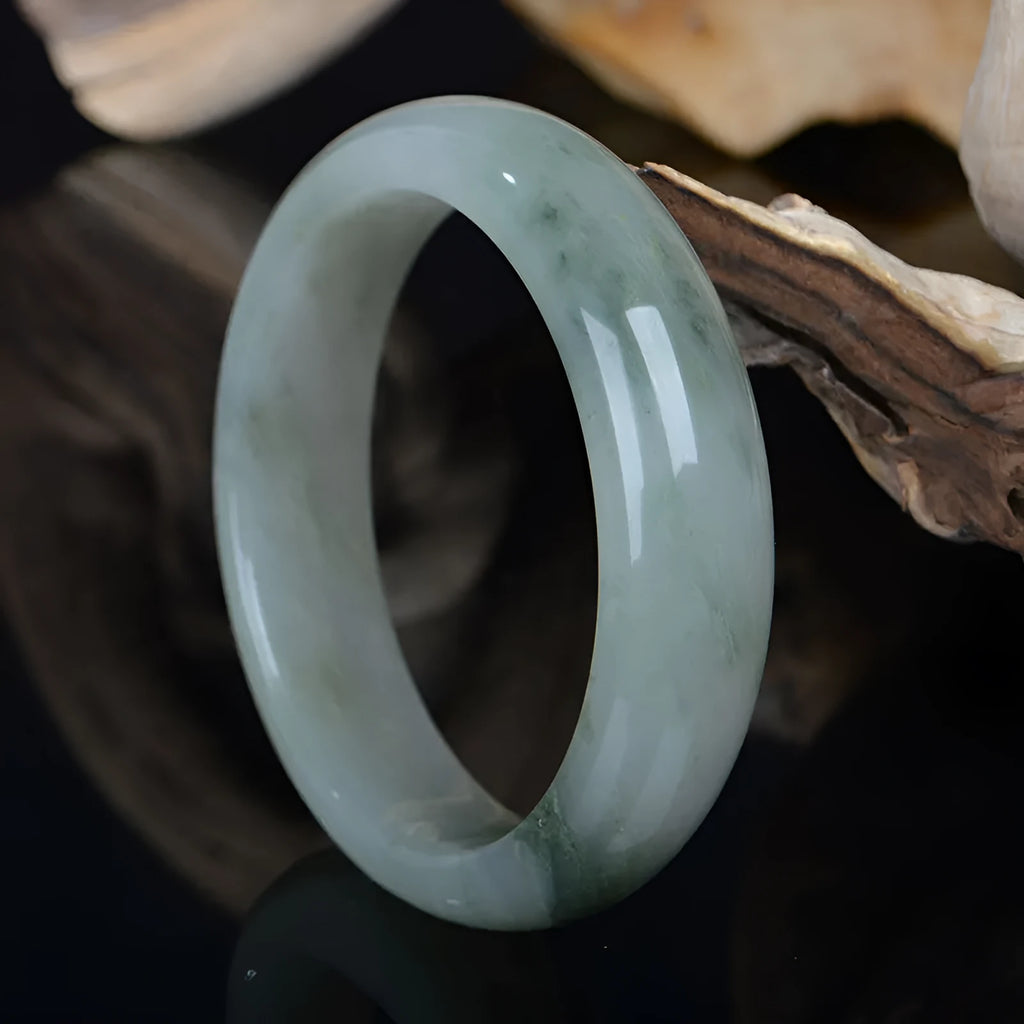 Chinese style Jinsi jade bracelet in natural stone with multiple inner diameter size options.
