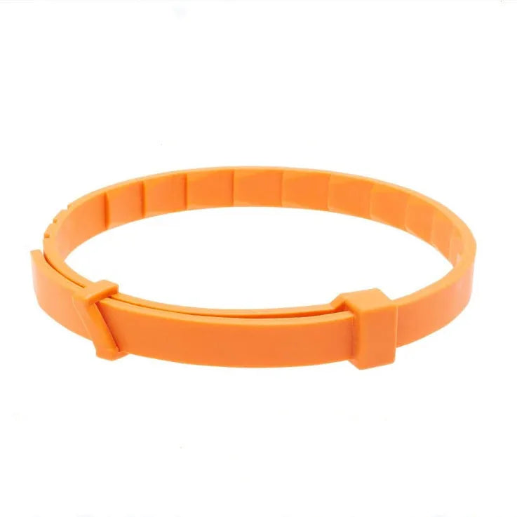 Rose red plastic anti-flea pet collar for cats and dogs, supplied as one collar in selected format