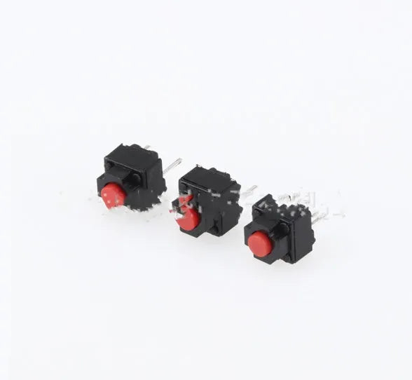 Black aluminium alloy waterproof patch tact switch with pins for PCB mounting