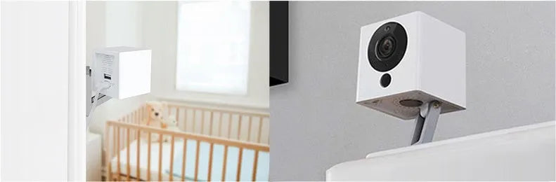 White small square indoor camera, 50 x 50 x 56mm, 1080P, 110° wide angle, night vision, 100g