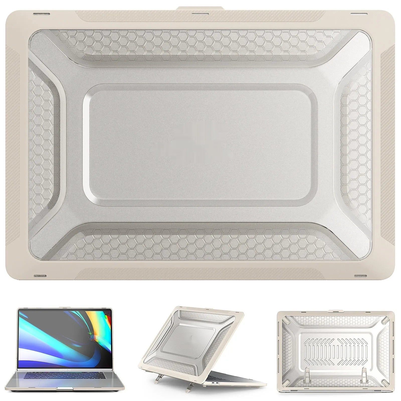Slim hard protective shell case for a MacBook laptop in sapphire blue colour.