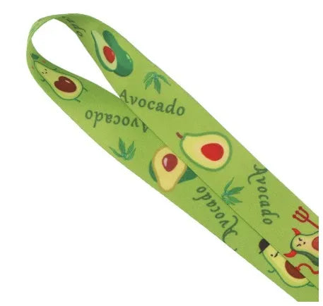 Fruit avocado cartoon design mobile phone lanyard with buckle attachment on polyester material