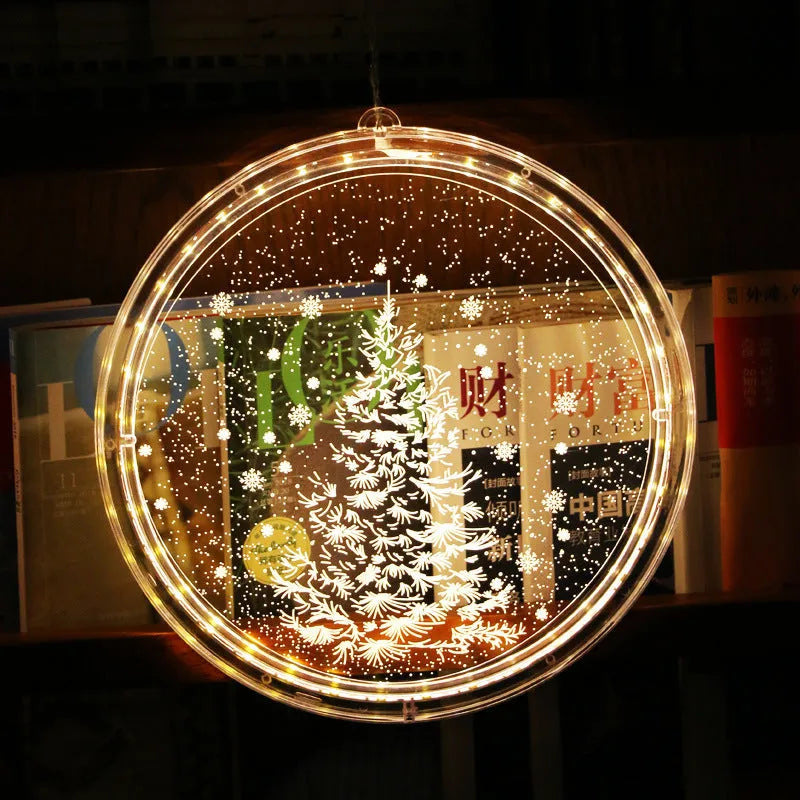 LED Christmas decoration disc light 170mm plastic shell with E14 holder in multiple colour options
