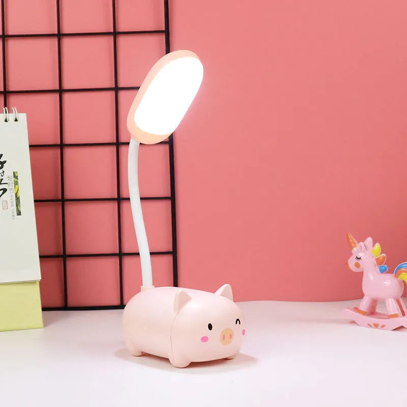 Girl heart LED table lamp guard lamp book light with USB charging, warm white flicker-free light, available in Blue or Pink