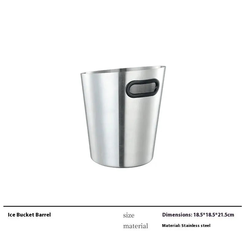 Glass wine accessory set with ice bucket, plates, whisky bottles and stainless steel ornaments in modern simple style
