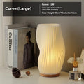 Bamboo curve desk lamp with USB power and touch control in Japanese style