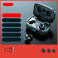 Black wireless Bluetooth in-ear earphones with a private mould design shown on a white background.