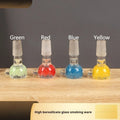 7cm coloured glass trumpet pipe cigarette holder in geometric shape