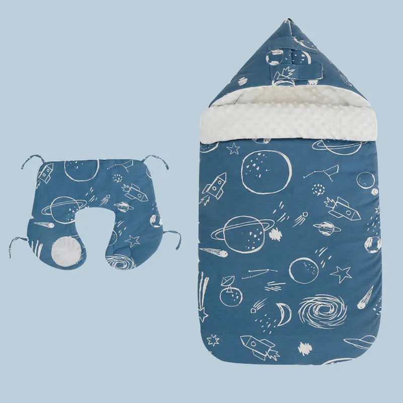 Newborn baby fleece stroller cover quilt 80x46cm with soft lining in Animal pattern