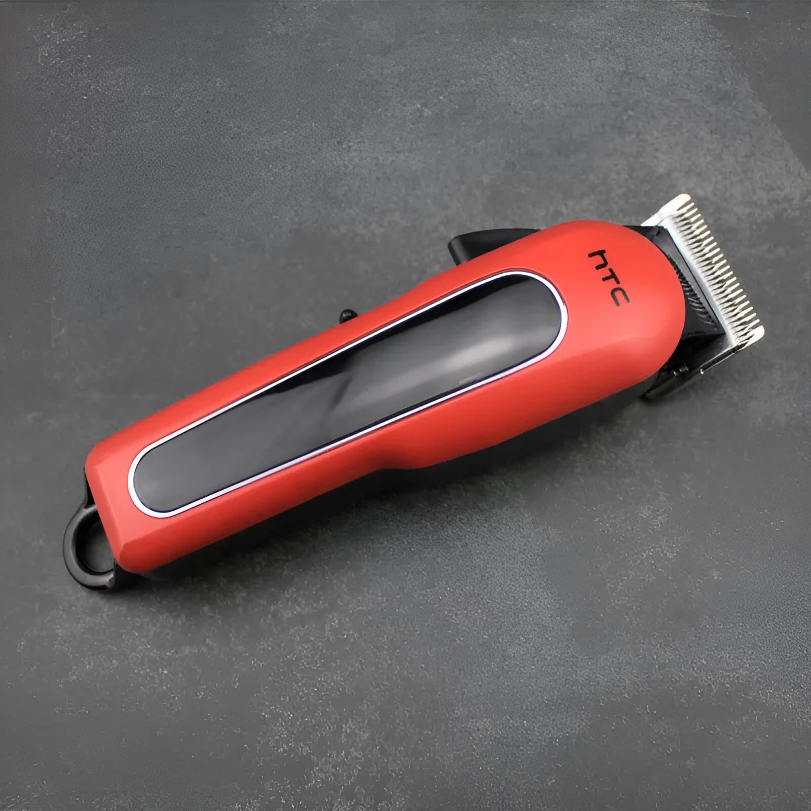 Professional digital electric hair clipper in black with four limiting combs and accessories for home grooming