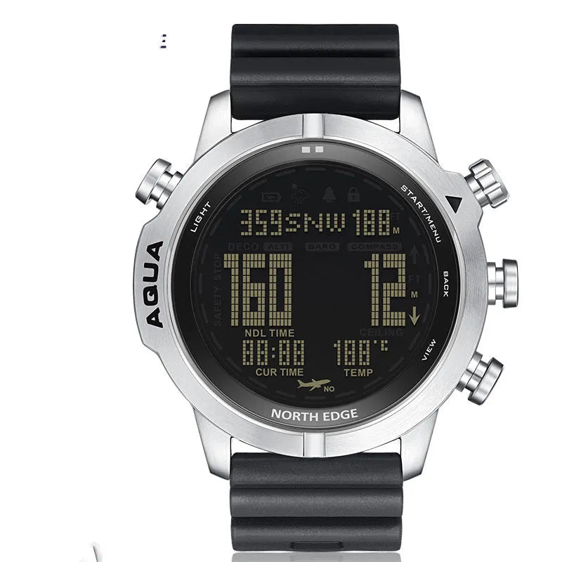 Outdoor sports smart watch with black dial and adjustable wrist strap showing 48mm case and 1.46 inch screen
