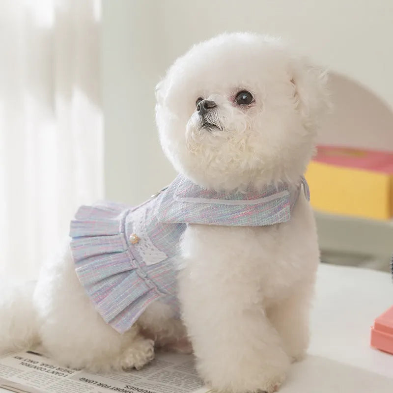 A pink V-neck sweater for a small dog or cat, shown alongside a purple colour option.
