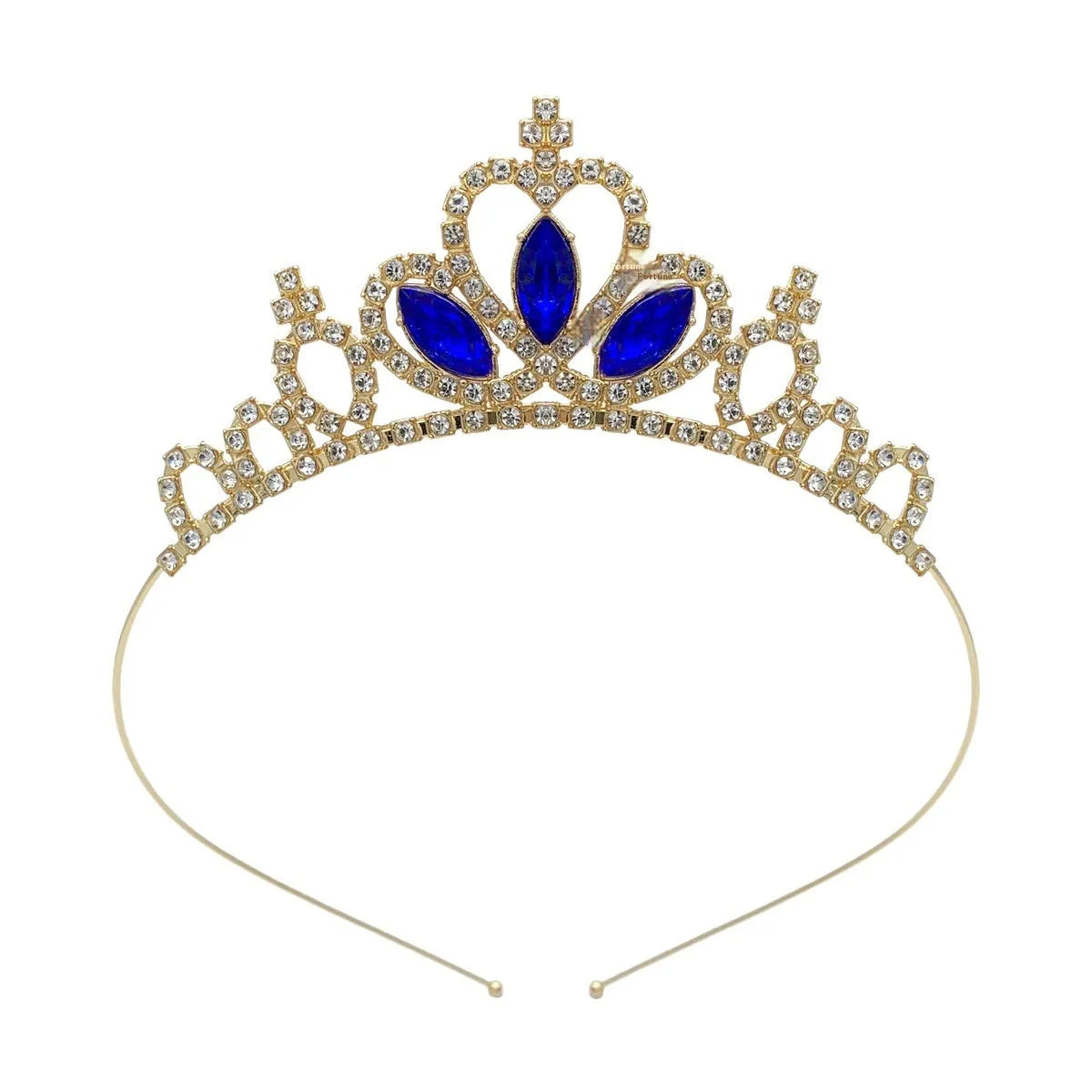 Girl's electroplated alloy princess crown headdress in gold and silver colour variations for birthday parties