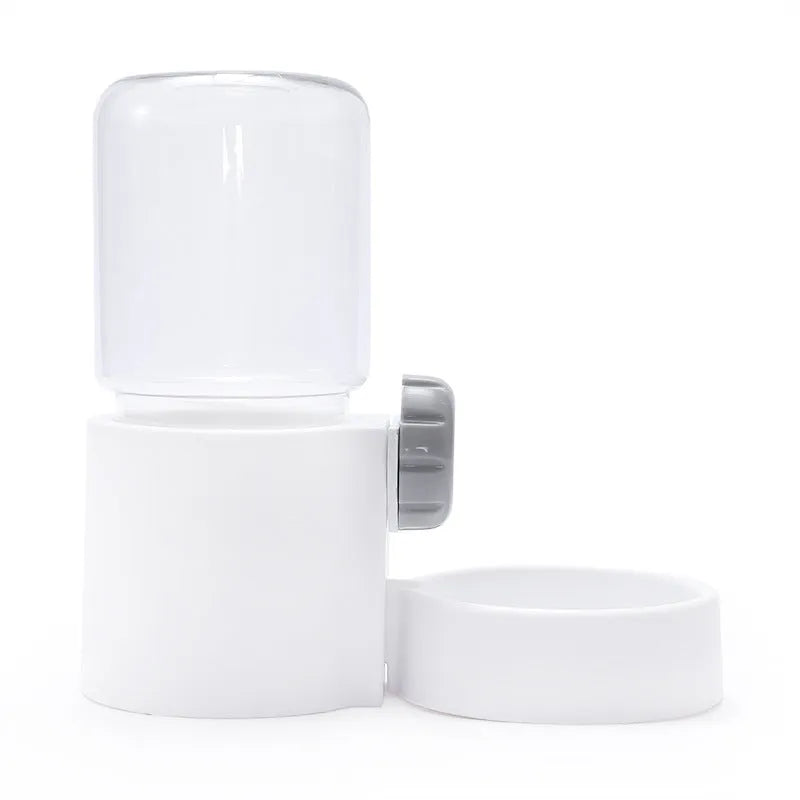 PP plastic hanging pet feeder and drinking fountain set 1.2L green grass cloud white for dogs and cats