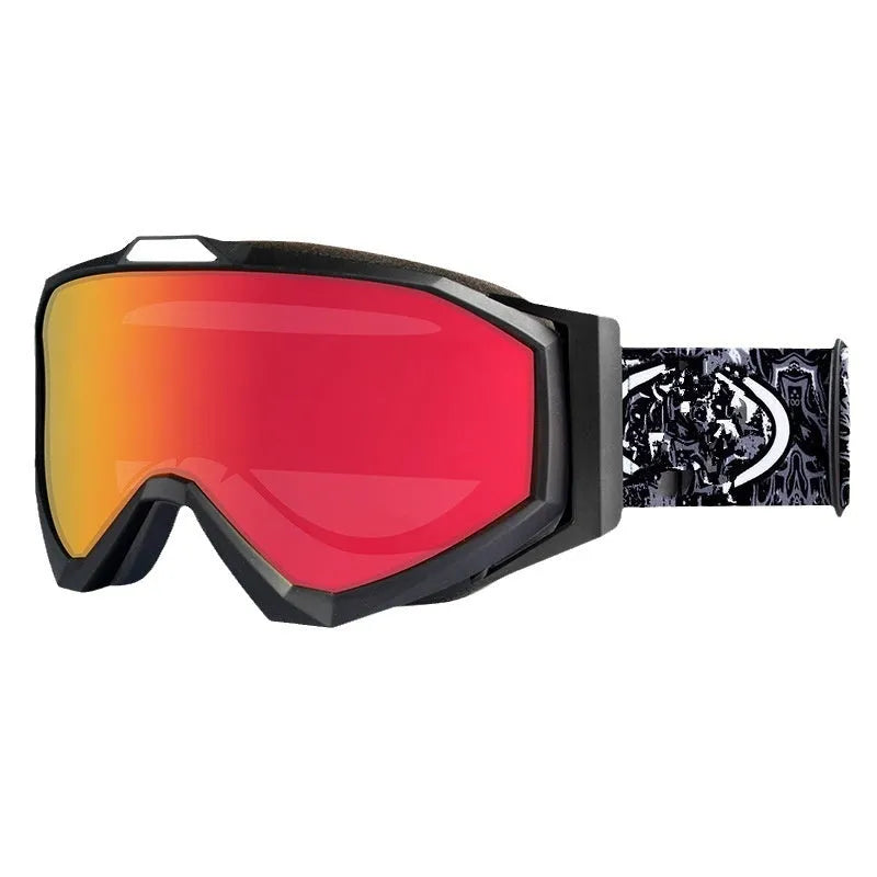 Motorcycle goggles with double layer anti-fog construction in TPU material with storage cloth bag