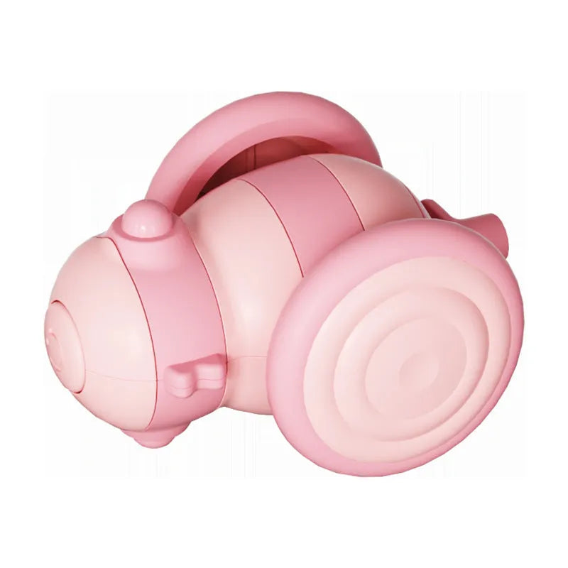 Electric bee-shaped cat toy with moving feather teaser in pink or yellow colours