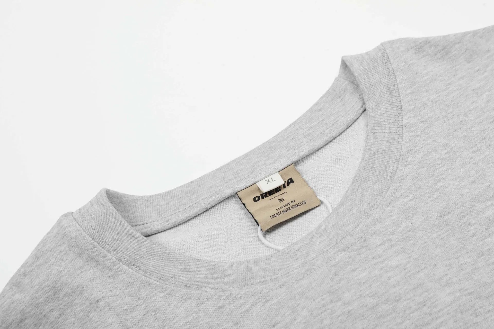 American retro style loose fit cotton long sleeve top in black and flower grey colours
