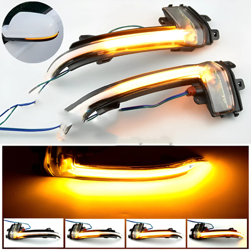 Audi rearview mirror running water turn signal in smoked black ABS plastic for A4 B8.5