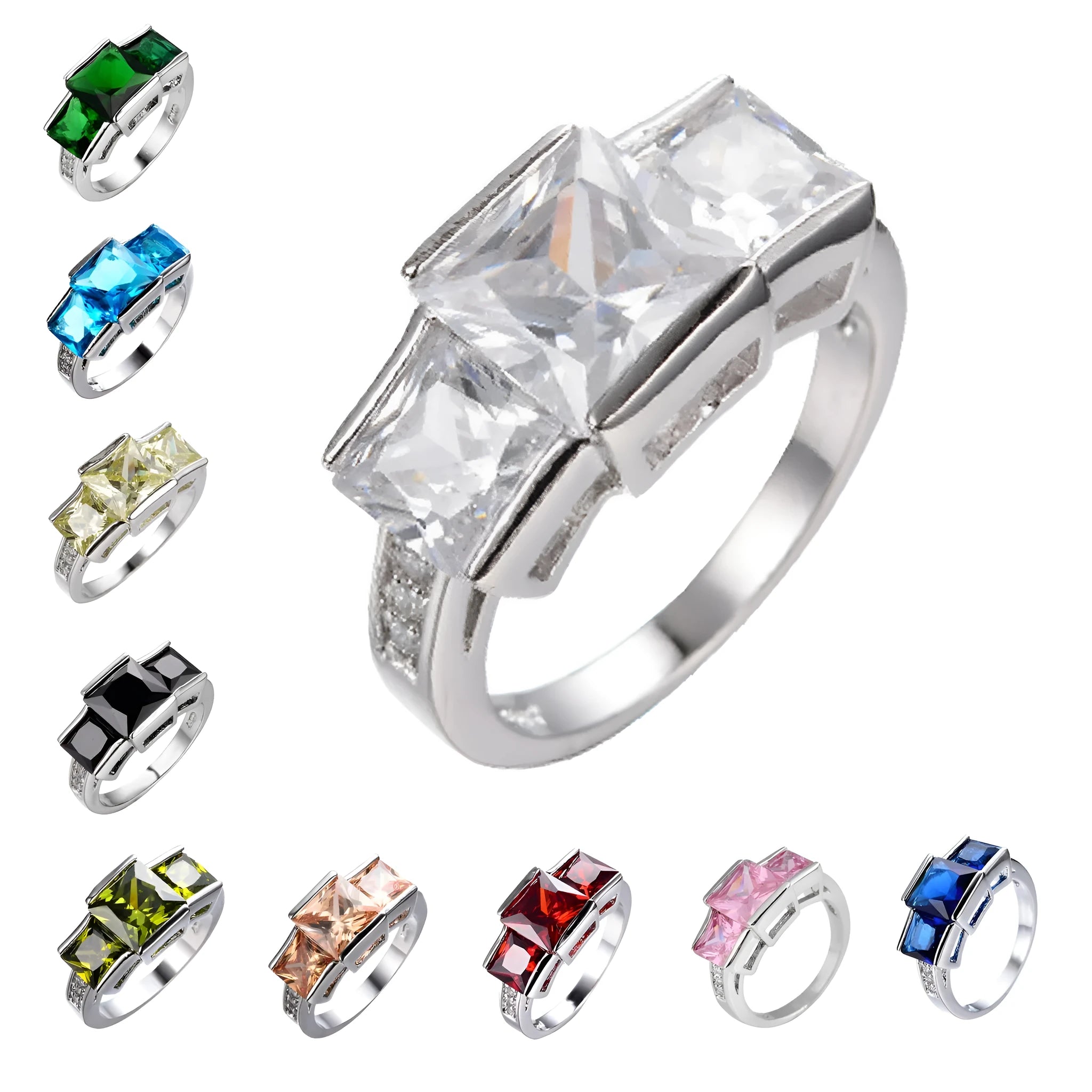 Electroplated copper women's ring in apple green colour with geometric design on size 8 finger