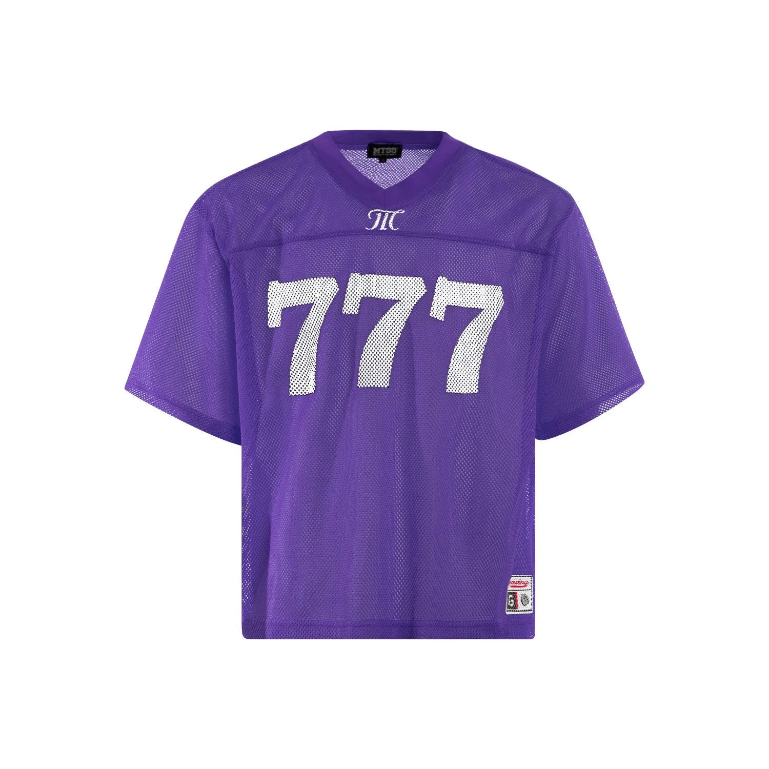 Men's simple loose polyester T-shirt shown in black, white, purple, and orange colour options.