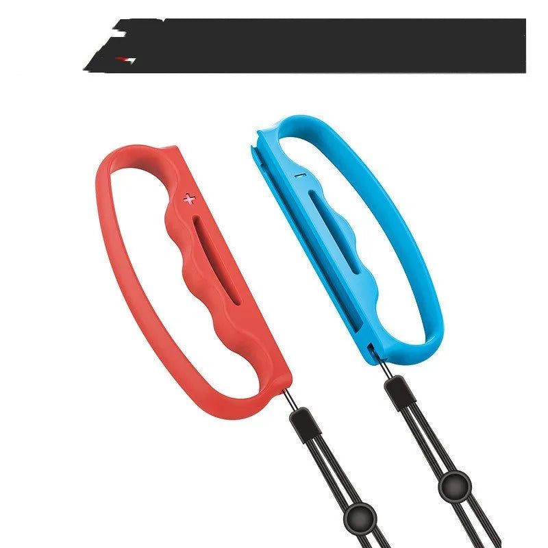 Two black Joy-Con controller grips with hand ropes attached for Nintendo Switch boxing games.