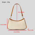 Khaki coloured hand-woven straw selenodon crossbody bag with a single shoulder strap