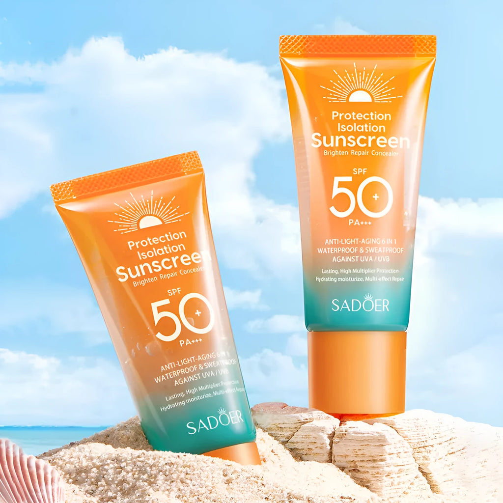 50g double tube multi-effect sunscreen with universal skin compatibility