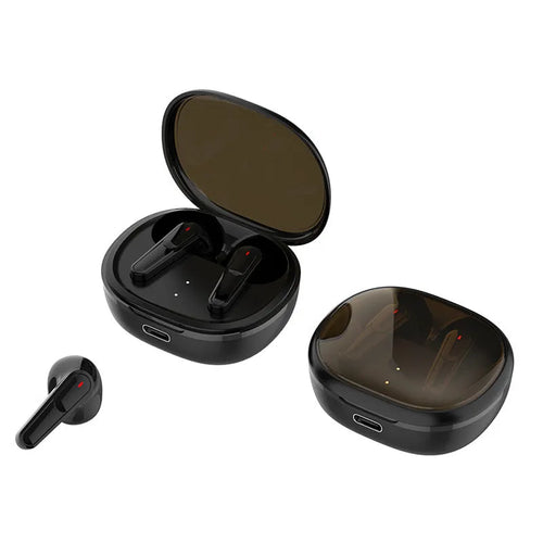Black PRO30 Bluetooth in-ear headphones with noise reduction for gaming and calls