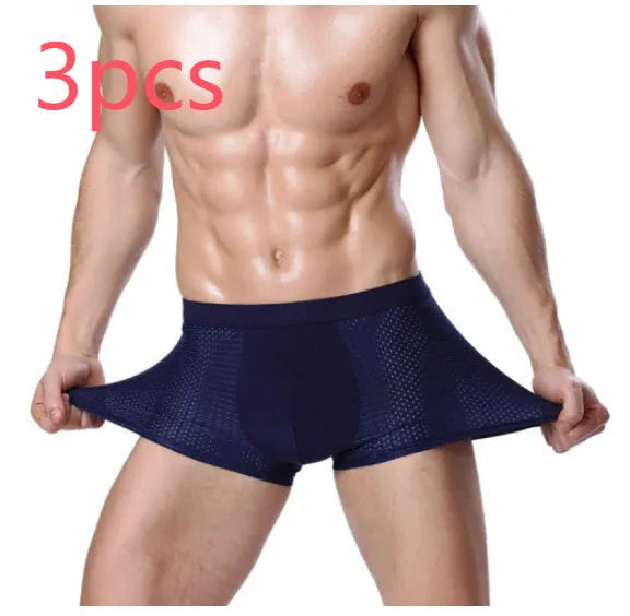 Men's modal U-convex boxer briefs in multiple colours on a white background