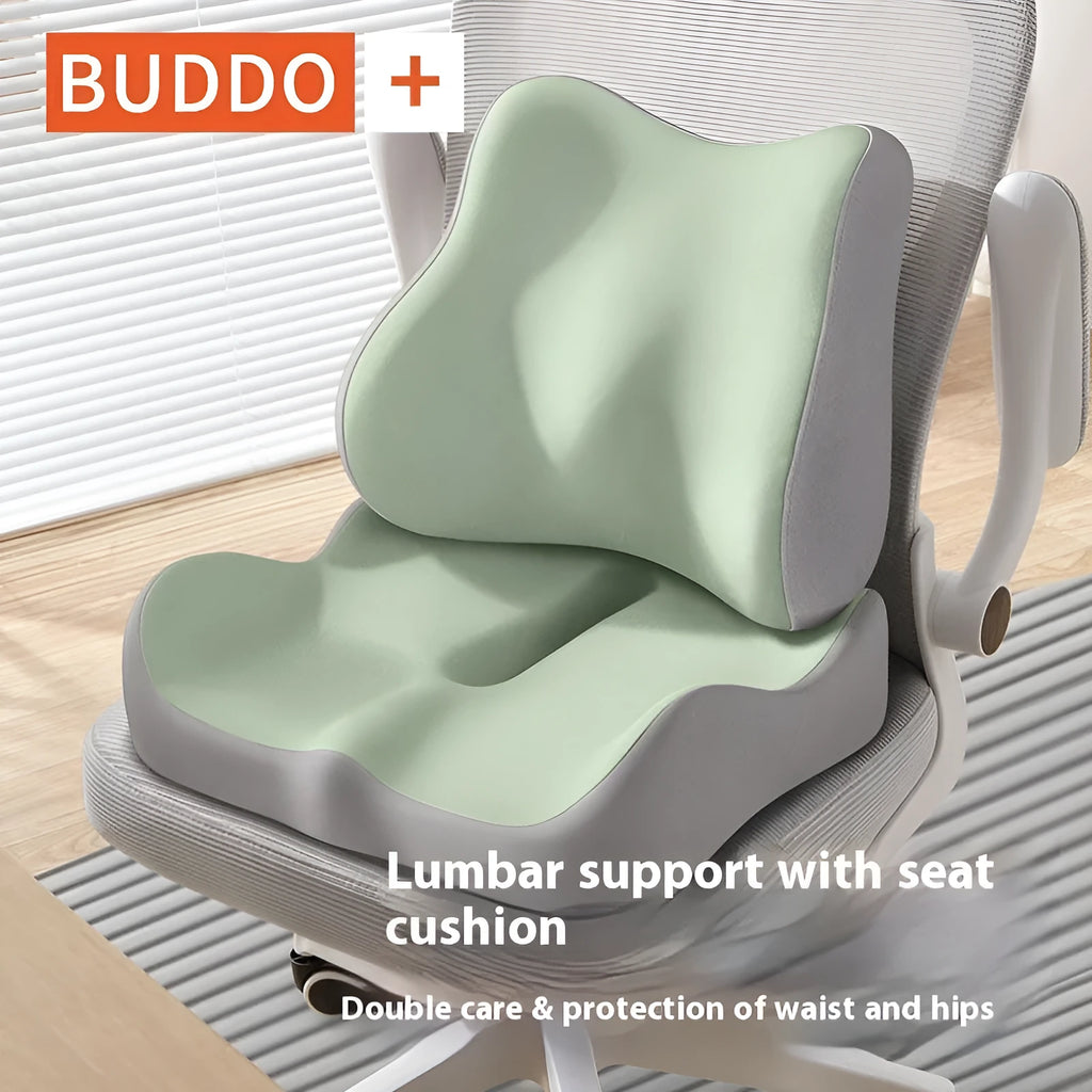 Memory foam seat cushion for office chairs in a grey colour option.