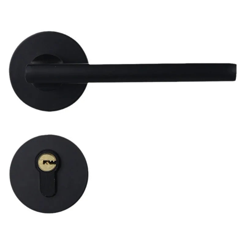 Indoor split magnetic door lock handle for timber doors in aluminum alloy construction